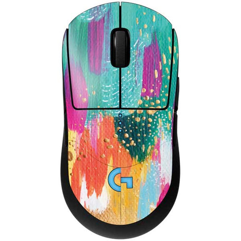 Turquoise Brush Stroke by Etta Vee G Pro Wireless Gaming Mouse Skin